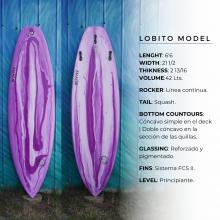 Tabla De Surf Lobito Model Morado Y Blanco